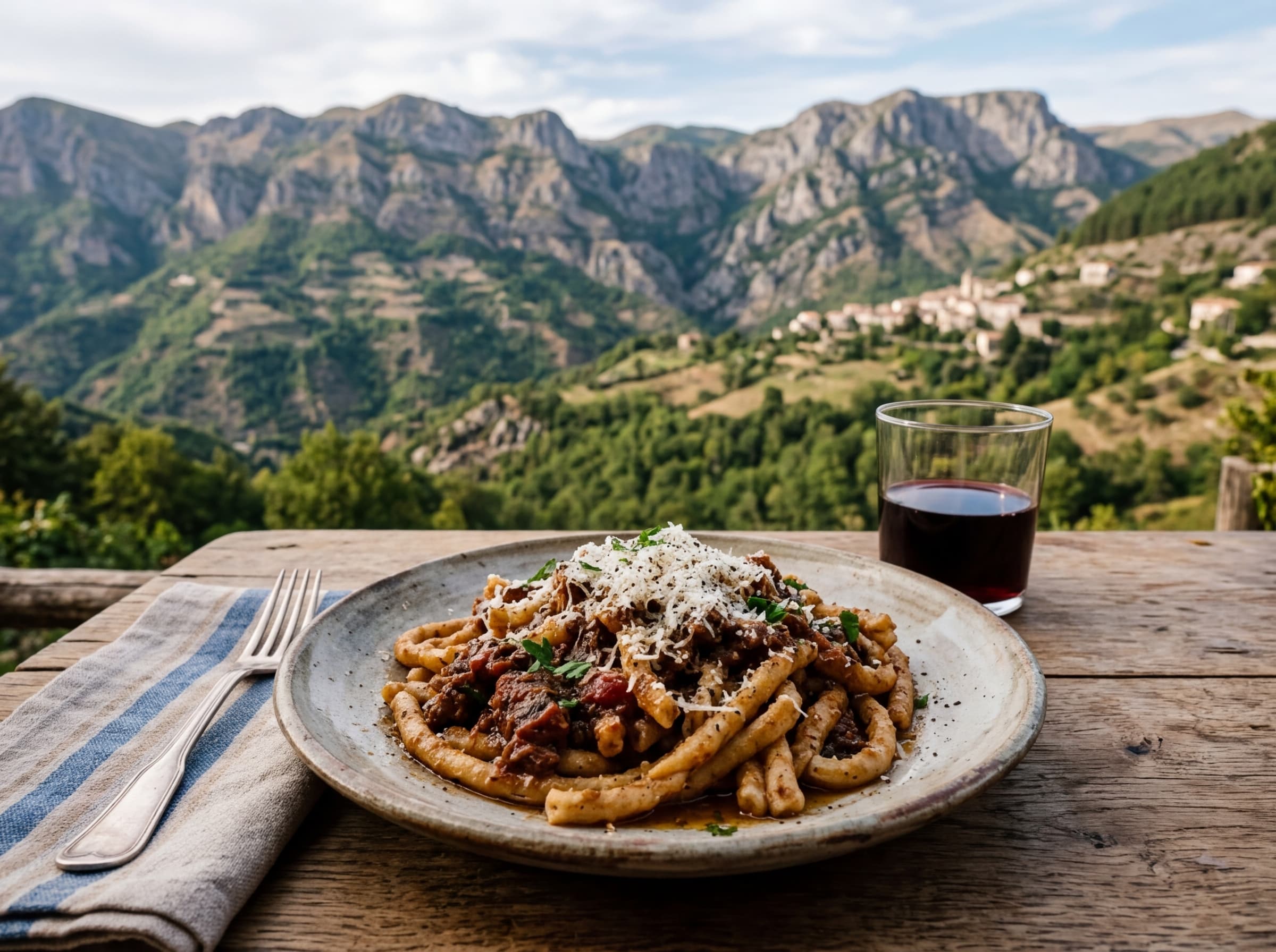Maccheroni al Ferro con Ragu di Capra