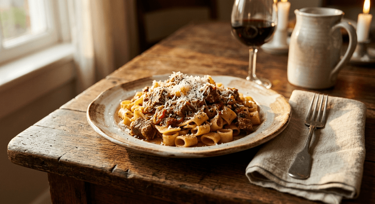 Maccheroni alla chitarra con ragù d'agnello