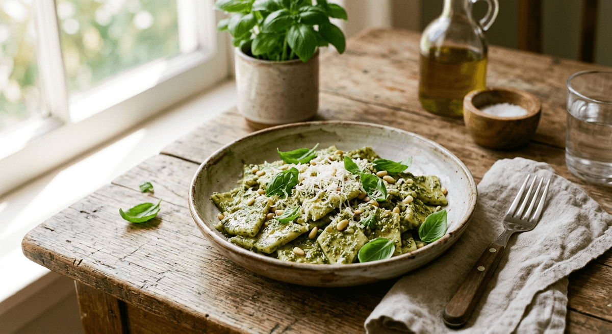 Testaroli al pesto