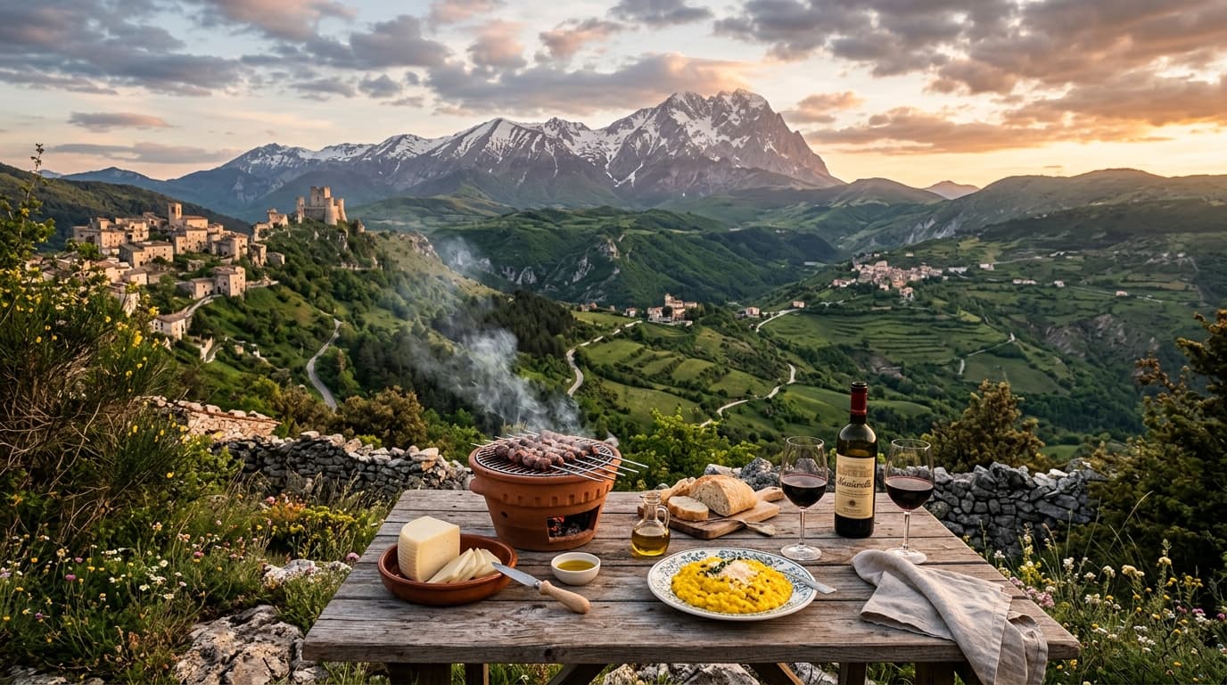 Arrosticini, zafferano e montagne